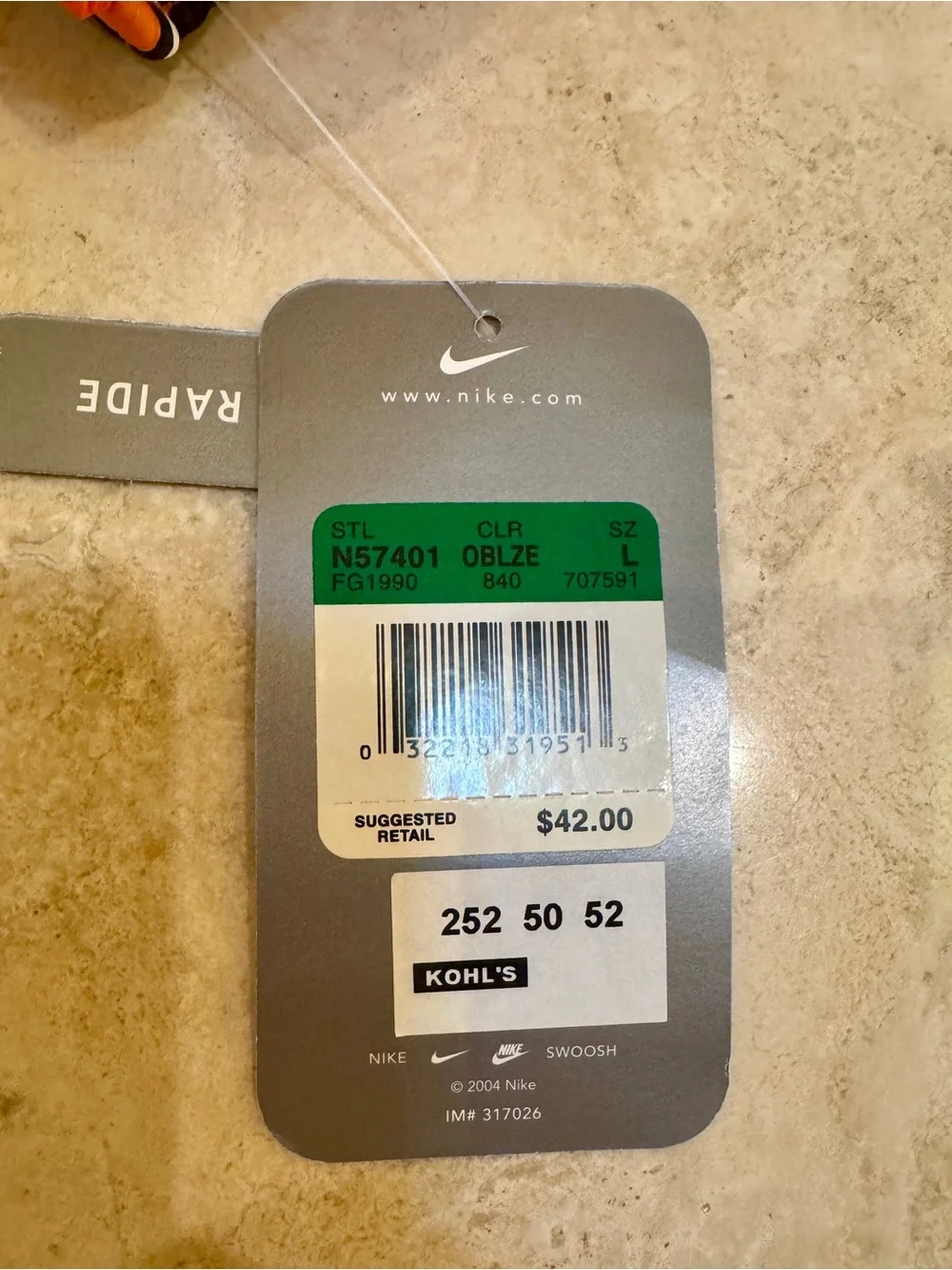 Nike Navy and Orange Mesh-Lined Athletic Shorts